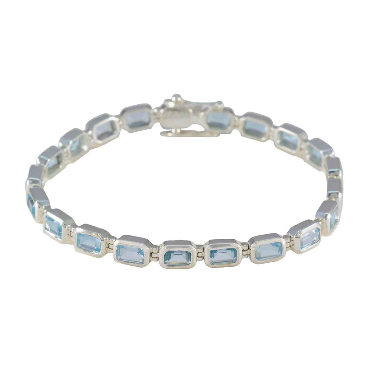 Marie Minimalist Tennis Bracelet with Gemstones Blue Topaz Blue