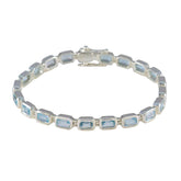 Marie Minimalist Tennis Bracelet with Gemstones Blue Topaz Blue