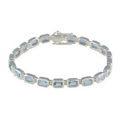 Marie Minimalist Tennis Bracelet with Gemstones Blue Topaz Blue