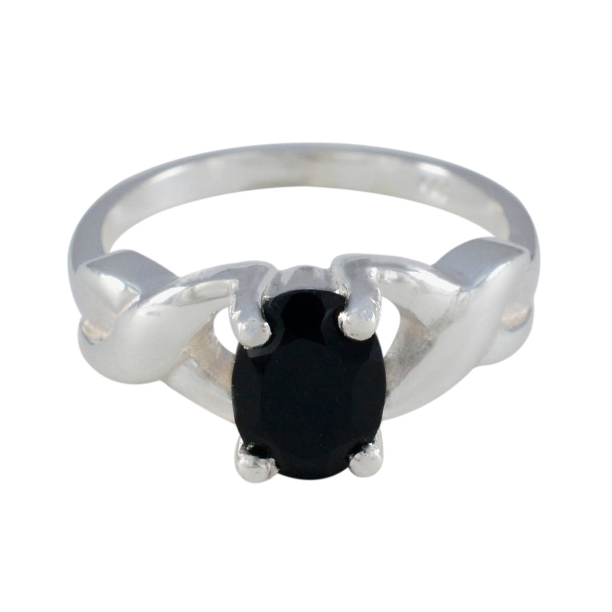 Hye-jin Modern Black Solitaire Ring Black Onyx Black