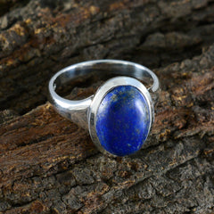 Araya Modern Blue Solitaire Ring in Sterling Silver