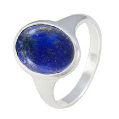 Araya Modern Blue Solitaire Ring in Sterling Silver