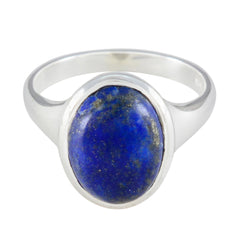 Araya Modern Blue Solitaire Ring in Sterling Silver Lapis Lazuli Blue