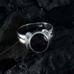 Natalia Modern Blue Solitaire Ring in Silver