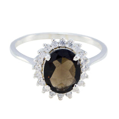Hua Modern Brown Halo Ring with Sparkling Accents