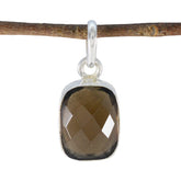 Anna Modern Brown Pendant with Faceted Gemstone Smoky Quartz Brown Brown