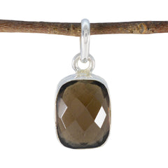 Anna Modern Brown Pendant with Faceted Gemstone Smoky Quartz Brown Brown