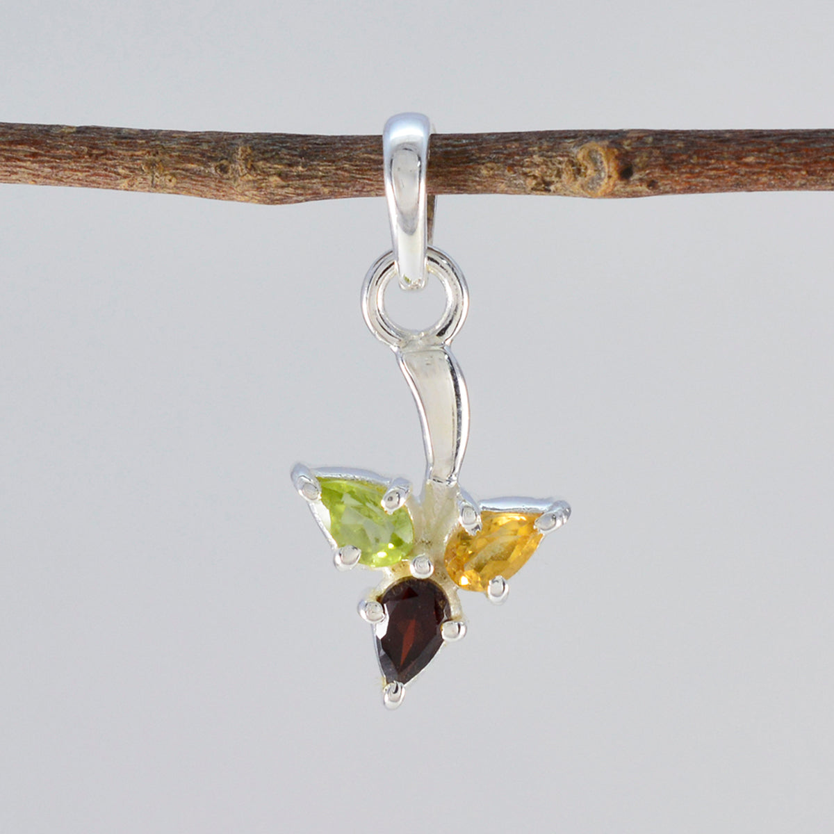 Claire Pendant with Gemstones - Modern Delicate Jewelry Multi Stone multicolor Multicolor