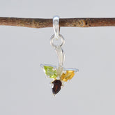Claire Pendant with Gemstones - Modern Delicate Jewelry Multi Stone multicolor Multicolor
