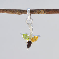 Claire Pendant with Gemstones - Modern Delicate Jewelry Multi Stone multicolor Multicolor