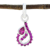 Renata Modern Minimalist Pendant with Ruby Accents Cubic zirconia White White