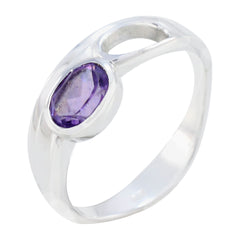 Ella Modern Purple Solitaire Ring for Everyday Glam