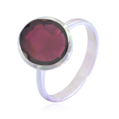 Soo-jin Modern Red Solitaire Ring in Sterling Silver