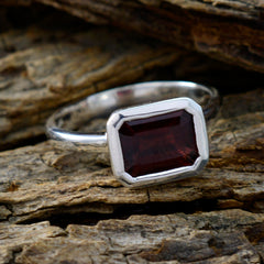 Layla Modern Red Solitaire Ring with Gemstone