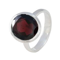 Soo-jin Modern Red Solitaire Ring in Sterling Silver