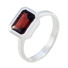 Layla Modern Red Solitaire Ring with Gemstone