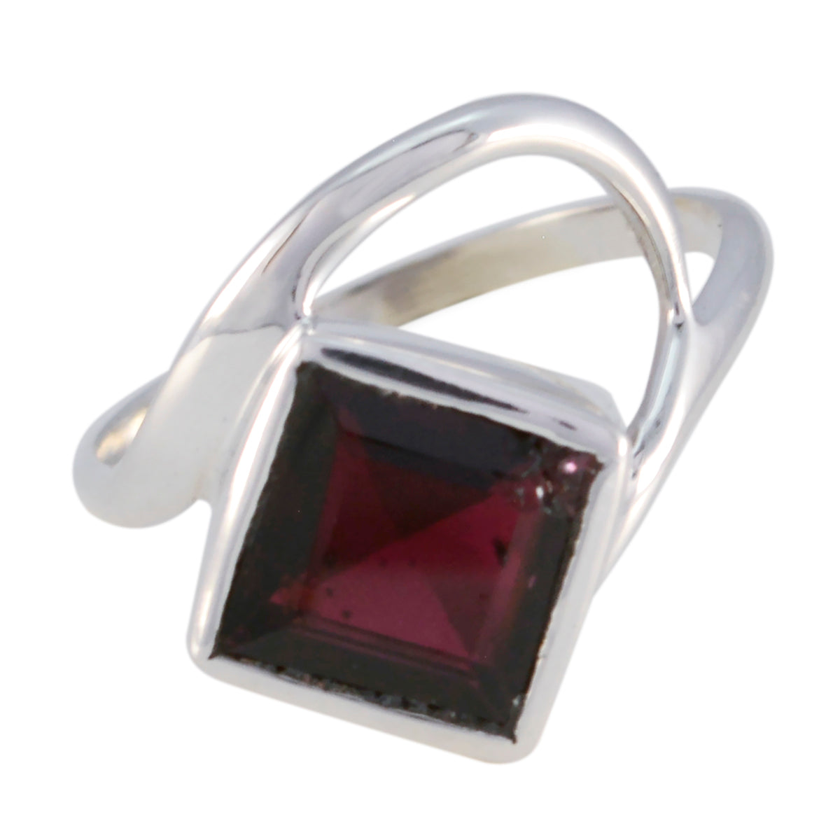 Zazlle Modern Red Solitaire Ring - Elegant Gemstone Design Garnet Red