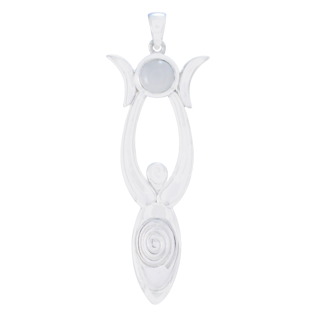 Elena White Modern Whisper-thin Pendant Rainbow Moonstone White White