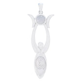 Elena White Modern Whisper-thin Pendant Rainbow Moonstone White White