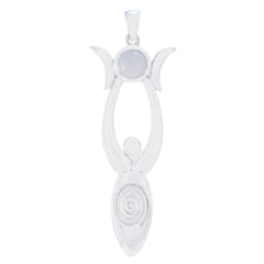 Elena White Modern Whisper-thin Pendant Rainbow Moonstone White White