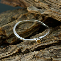 Yuki Modern Yellow Solitaire Ring in Silver Band