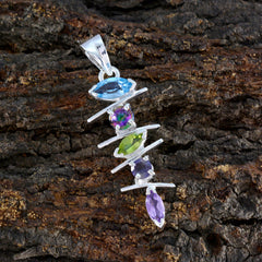 Daniela Multicolor Abstract Pendant in Gemstone Design