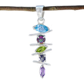 Daniela Multicolor Abstract Pendant in Gemstone Design Multi Stone multicolor Multicolor