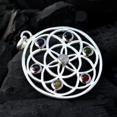 Sarah Multicolor Art Deco Pendant with Gemstones