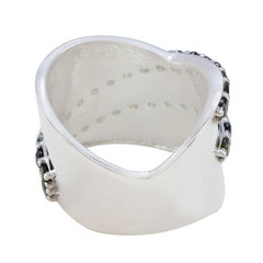 Ana Multicolor Art Deco Ring with Green Gemstones