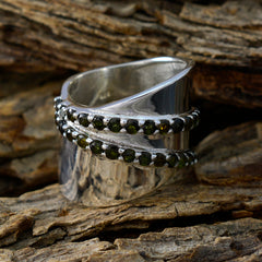 Ana Multicolor Art Deco Ring with Green Gemstones