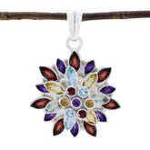 Maya Multicolor Chunky Pendant for Bold Styles Multi Stone multicolor Multicolor
