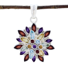Maya Multicolor Chunky Pendant for Bold Styles Multi Stone multicolor Multicolor