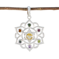 Sofia Multicolor Classic Pendant - Gemstone Charm Multi Stone multicolor Multicolor