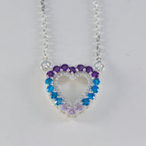 Yasmine Multicolor Cocktail Pendant Heart Necklace Multi Stone multicolor Multicolor