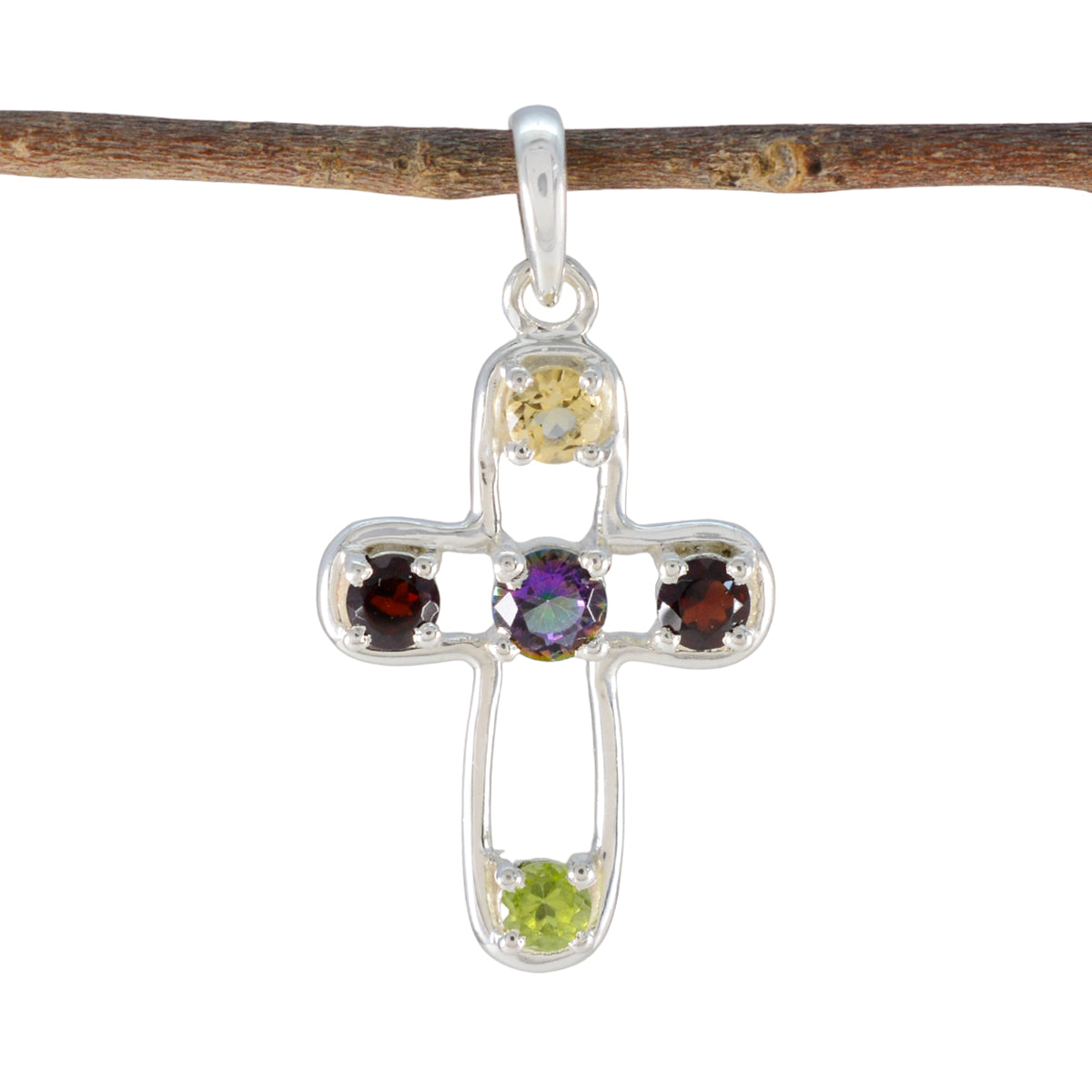 Camila Multicolor Cocktail Pendant - Vibrant Gemstone Charm Multi Stone multicolor Multicolor
