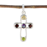 Camila Multicolor Cocktail Pendant - Vibrant Gemstone Charm Multi Stone multicolor Multicolor