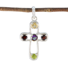 Camila Multicolor Cocktail Pendant - Vibrant Gemstone Charm Multi Stone multicolor Multicolor