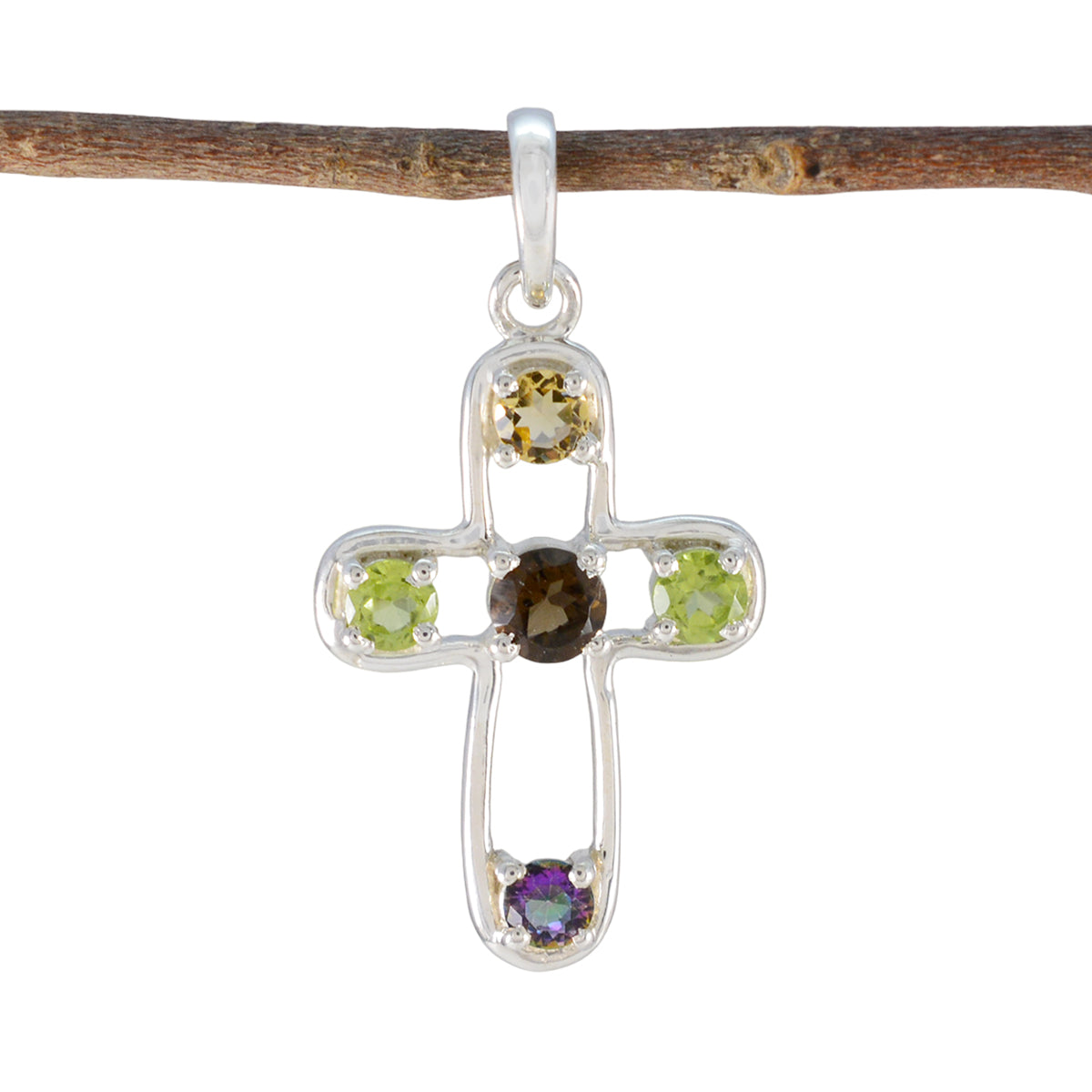 Bella Multicolor Dainty Pendant for Effortless Style Multi Stone multicolor Multicolor