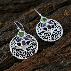 Josephine Multicolor Dangle Earrings India - Gemstone Style