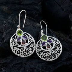 Josephine Multicolor Dangle Earrings India - Gemstone Style