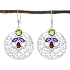 Josephine Multicolor Dangle Earrings India - Gemstone Style Multi multicolor Dangle