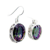 Yuki Multicolor Dangle Earrings with Gemstone Style Mystic Quartz multicolor Dangle
