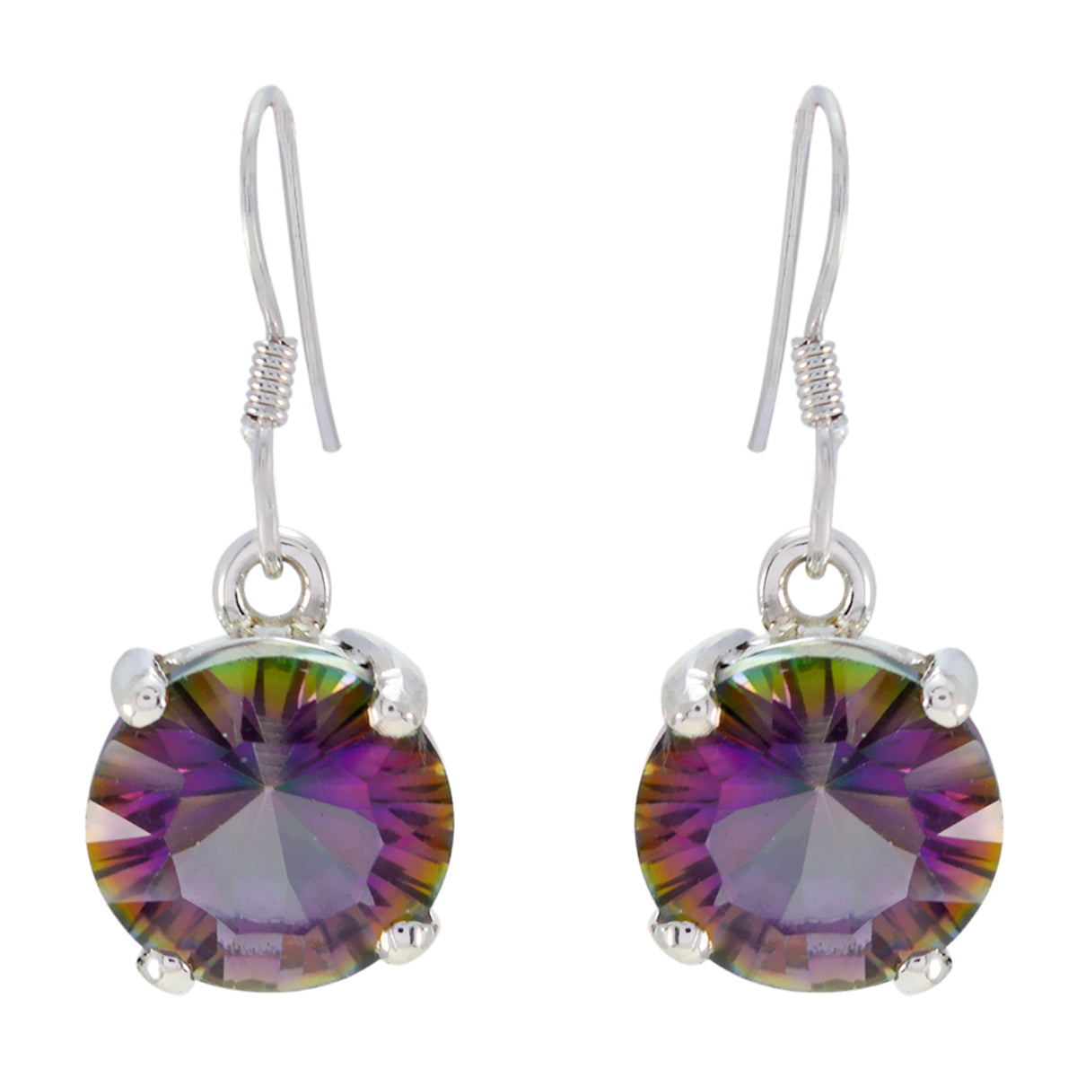 Sophia Multicolor Dangle Earrings for Vibrant Style Mystic Quartz multicolor Dangle