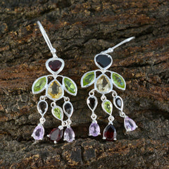 Yuna Multicolor Dangle Earrings - Stylish Gemstone Design