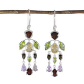 Yuna Multicolor Dangle Earrings - Stylish Gemstone Design Multi multicolor Dangle