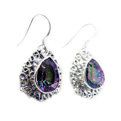 Hina Multicolor Dangle Earrings with Gemstone Design Mystic Quartz multicolor Dangle