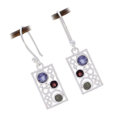 Alina Multicolor Dangle Earrings with Gemstone Design