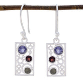 Alina Multicolor Dangle Earrings with Gemstone Design Multi multicolor Dangle