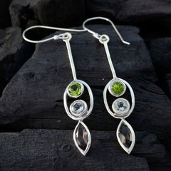 Ling Multicolor Dangle Earrings with Gemstone Design