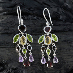 Yuna Multicolor Dangle Earrings - Stylish Gemstone Design